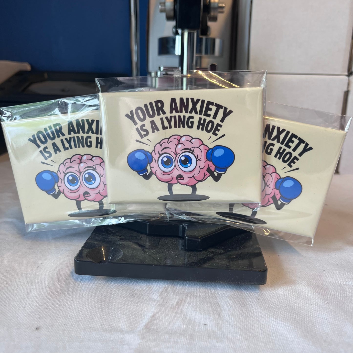 Anxiety? Nah. You’re Good. Brain with Boxing Gloves Magnet