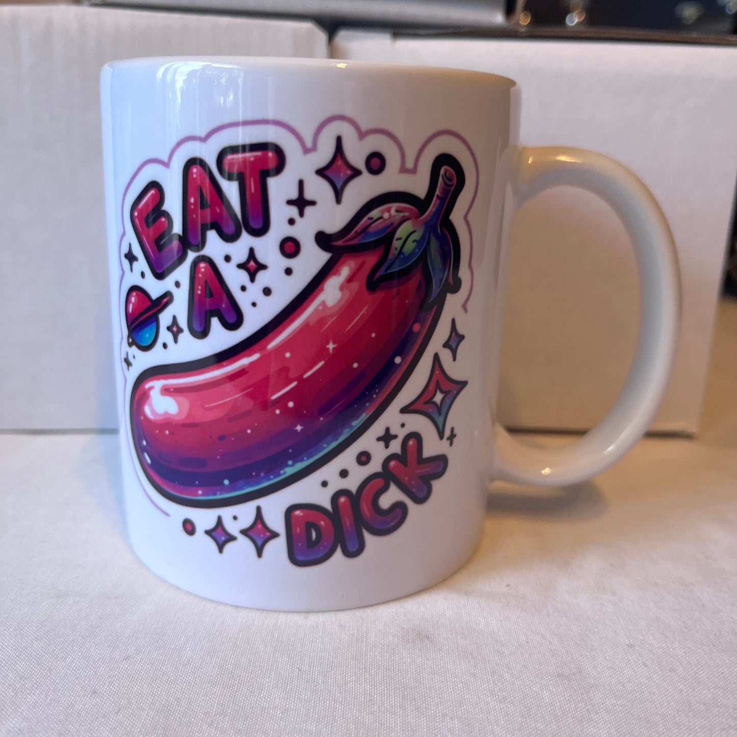 š Eat a Dick ā 11oz Funny Eggplant Mug | Rude & Hilarious Gift Idea