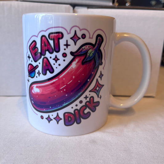🍆 Eat a Dick – 11oz Funny Eggplant Mug | Rude & Hilarious Gift Idea
